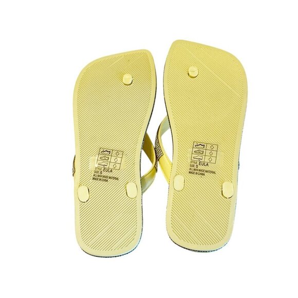 Yo Ki Women's Eula Embellished Flip Flop Slip On Flats Yellow Size 5 NIB - Picture 3 of 4